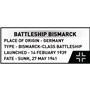 BATTLESHIP BISMARCK, 600 PCS HC WWII 