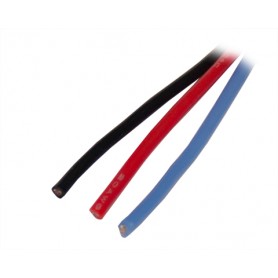 Silikonekabel svart, röd & blå 40 cm 20AWG