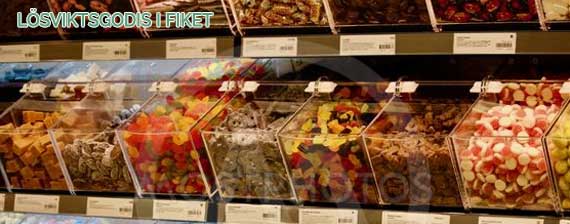 Köp lösviktsgodis i vårt fik